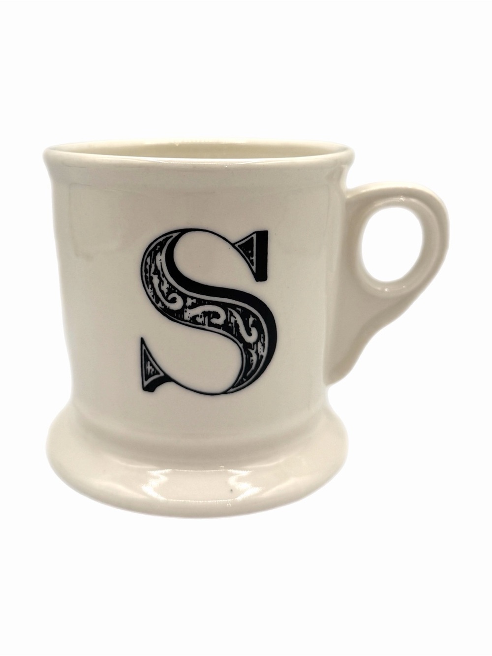 Anthropologie “S” Initial Retro Shaving Coffee Mug